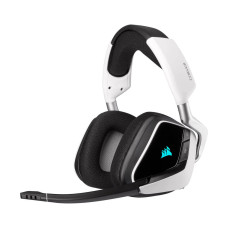 Corsair Void RGB Elite Wireless Premium Gaming Headset, 50mm Neodymium Drivers, Comfortable Microfiber Mesh Fabric, Memory Foam Earpads, Omnidirectional Mic, 7.1 Surround Sound, White | CA-9011202-NA
